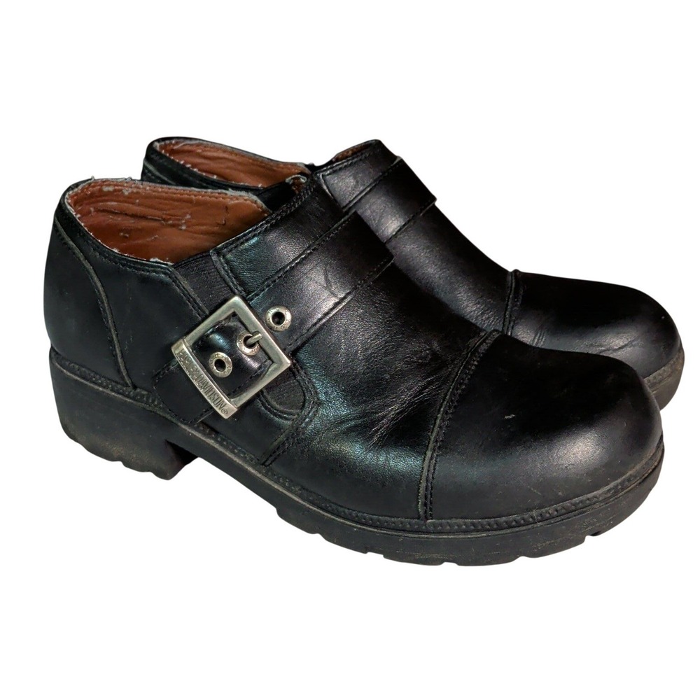 Harley Davidson Shoes Womens Size 10 Sarah Motorcycle Clogs Black Leather Buckle